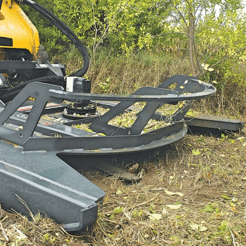 Skid steer brush cutter attachments