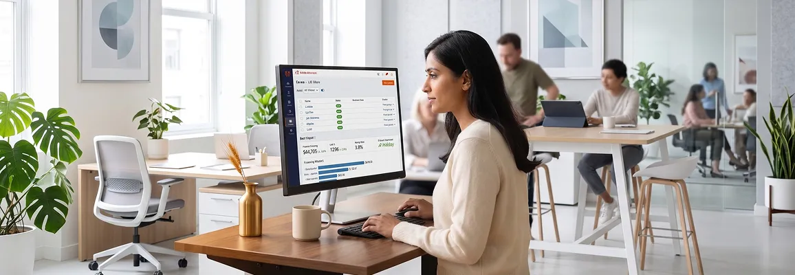 Ecommerce director reviewing multistore analytics dashboard across regions Ecommerce director reviewing multistore analytics dashboard across regions