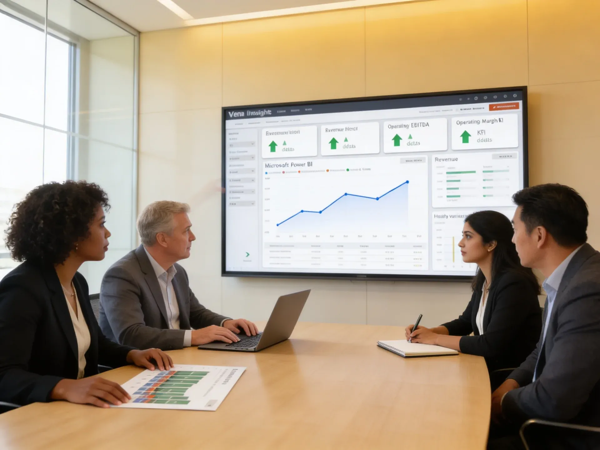 Senior consulting team collaborating in a modern boardroom Senior consulting team collaborating in a modern boardroom