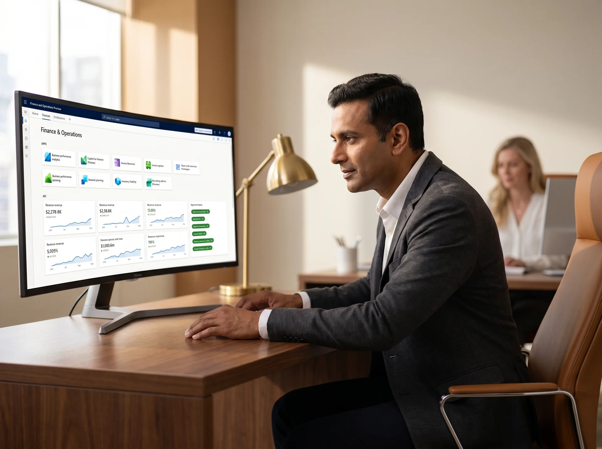 CIO reviewing enterprise platform architecture on screen CIO reviewing enterprise platform architecture on screen