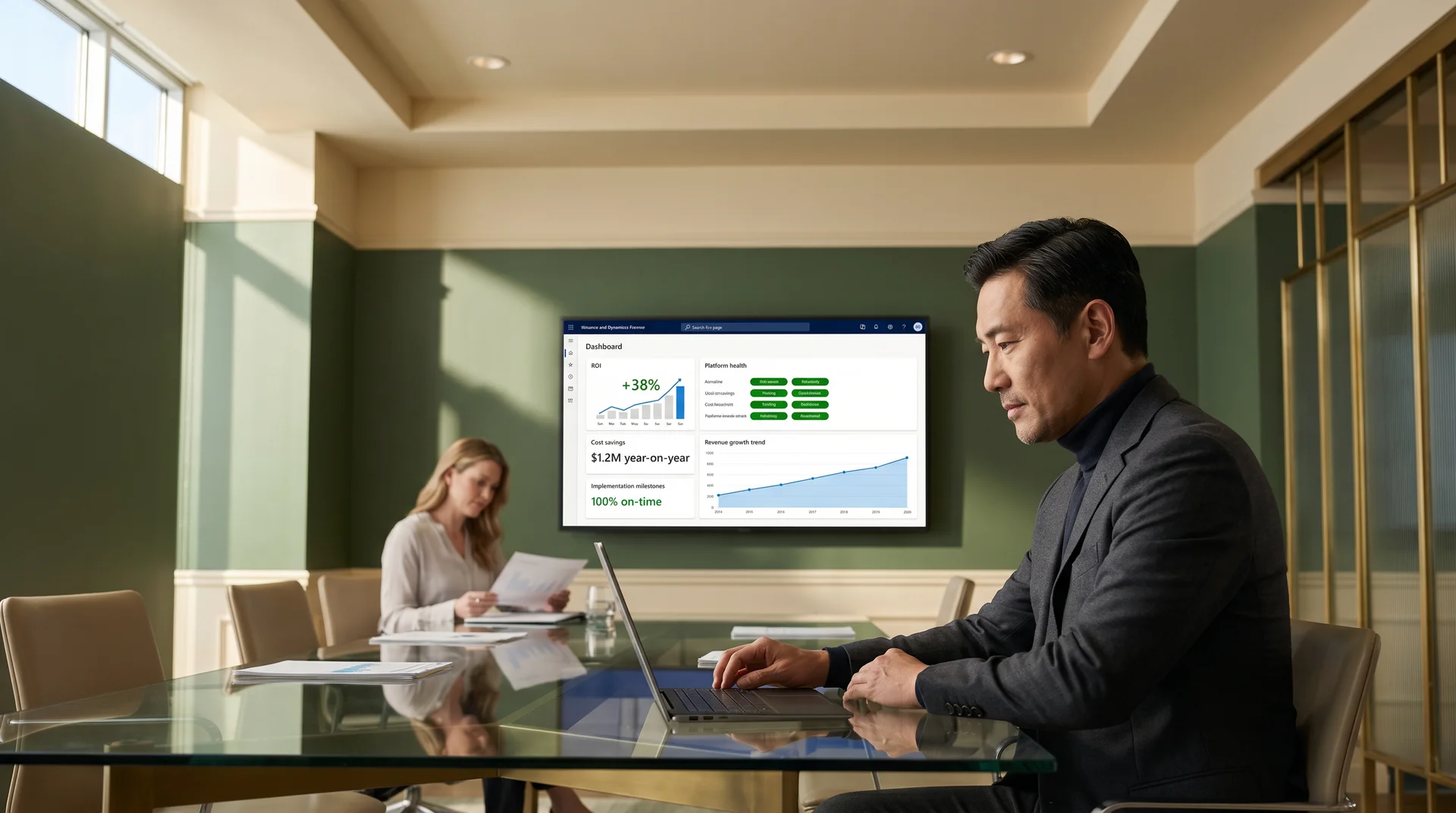 IT director reviewing platform consulting ROI metrics and outcomes IT director reviewing platform consulting ROI metrics and outcomes